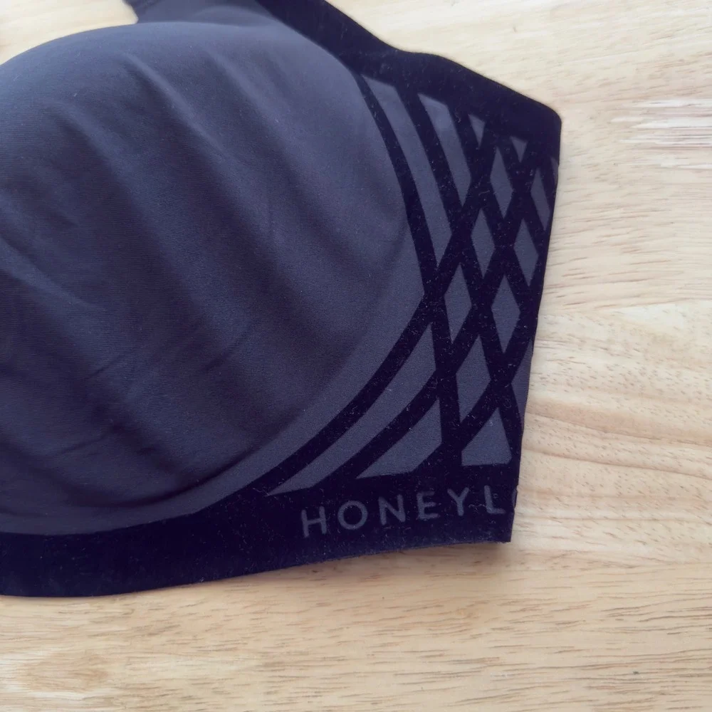 Honeylove Womes CrossOver Bra M++ Black Wireless Bonded Support LWBR0203